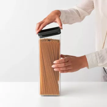 Brabantia vierkante bewaardoos 2,5L donkergrijs