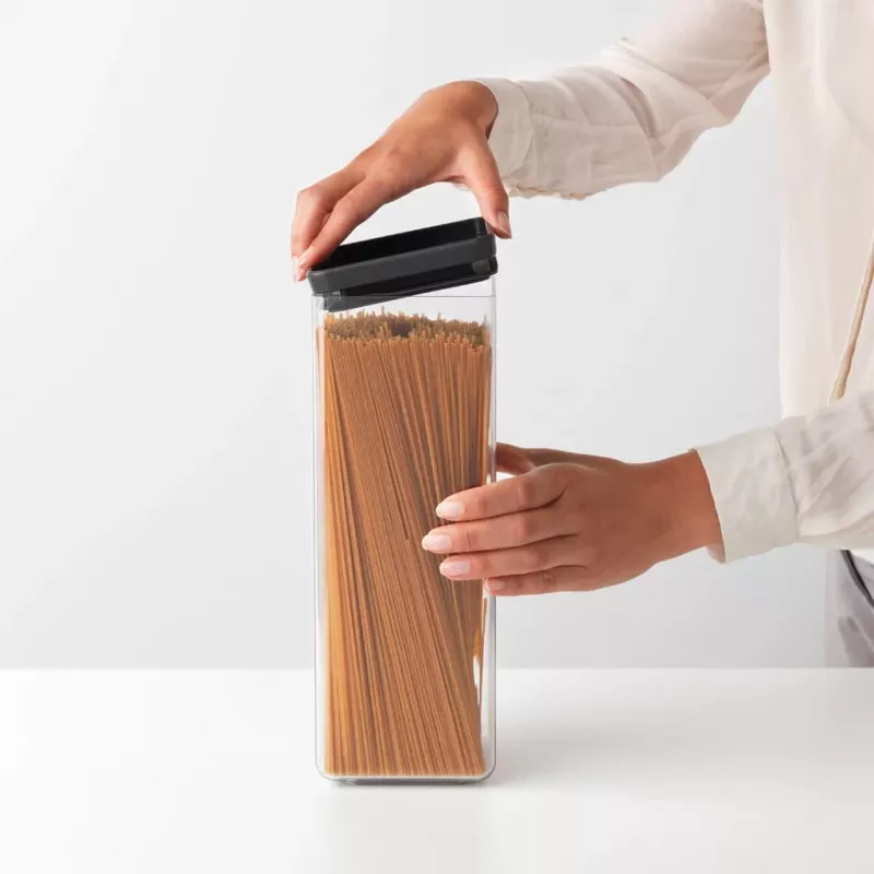 Brabantia vierkante bewaardoos 2,5L donkergrijs