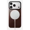NOMAD Magnetic Leather Back voor iPhone 17 Pro MagSafe-compatibel Horween leer Rustic Brown