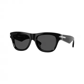Burberry BE4438U300187 herenzonnebril, rechthoekig, zwart montuur, donkergrijze glazen, 53/19/145 mm
