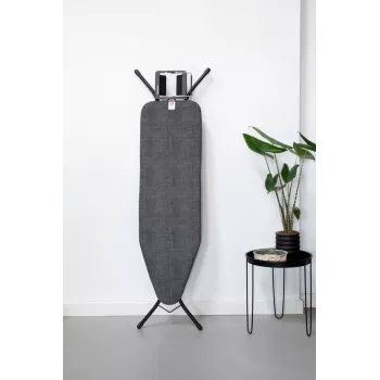 Brabantia strijkplankhoes denim black, maat B, 124x38 cm, 8mm vulling