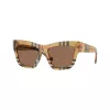 Burberry BE4449F414673 dames cat-eye zonnebril donker havana bruin verloop 53mm
