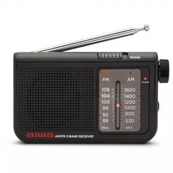 AIWA RS-55/BK draagbare analoge AM/FM zakradio, zwart