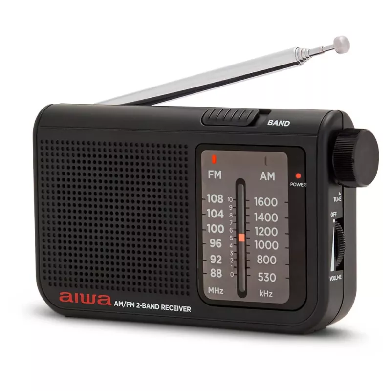 AIWA RS-55/BK draagbare analoge AM/FM zakradio, zwart