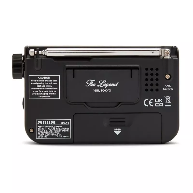 AIWA RS-55/BK draagbare analoge AM/FM zakradio, zwart