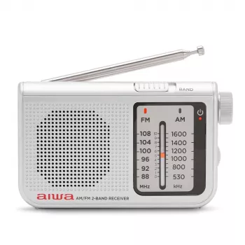 AIWA RS-55/SL draagbare analoge AM/FM zakradio, grijs