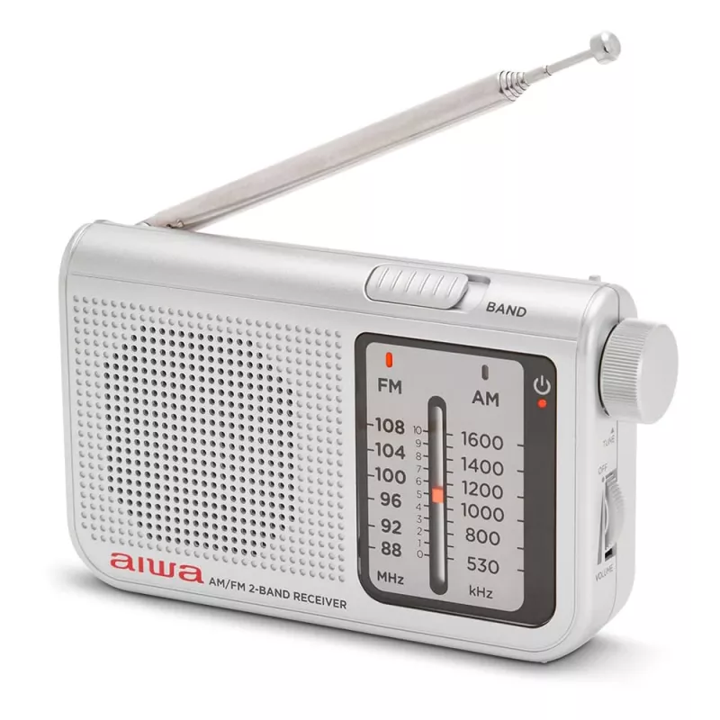 AIWA RS-55/SL draagbare analoge AM/FM zakradio, grijs