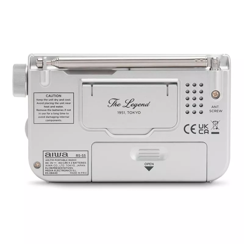 AIWA RS-55/SL draagbare analoge AM/FM zakradio, grijs