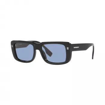 Burberry BE4376U300172 herenzonnebril, vierkant, zwart montuur, donkergrijze glazen, 55mm