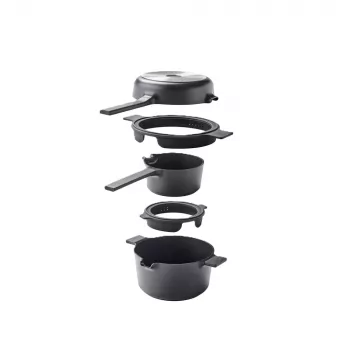 Brabantia all-in-one pannen- en koekenpannenset, zwart