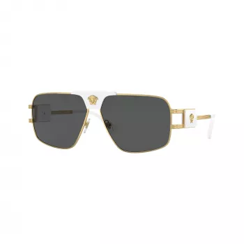 Versace VE2251-147187 heren pilotenzonnebril, gunmetal montuur, grijze glazen, 63/12/145 mm