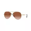 Burberry BE3147-110913 dames cat-eye zonnebril, bleekgouden montuur, bruine gradientglazen, 58mm