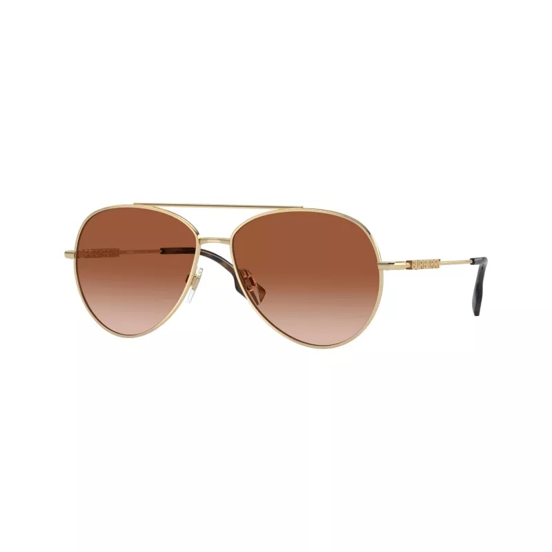 Burberry BE3147-110913 dames cat-eye zonnebril, bleekgouden montuur, bruine gradientglazen, 58mm
