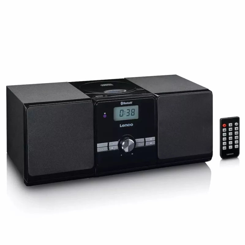 Lenco MC-030BK micro-muzieksysteem met Bluetooth, CD, FM-radio, USB, AUX, zwart
