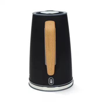 Gastronoma 18130006 elektrische waterkoker, 1,7 L, 2200 W, roestvrij staal, zwart, draadloos, 360°-basis