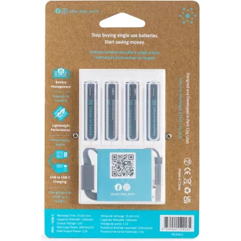 Pale Blue PB-AAA-C USB-C oplaadbare lithium-ion AAA-batterij