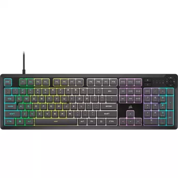 CORSAIR K55 Core RGB membraan gaming-toetsenbord, dynamische 3-zone-RGB, 6 macrotoetsen, afneembare polssteun, USB bedraad, zwart/grijs