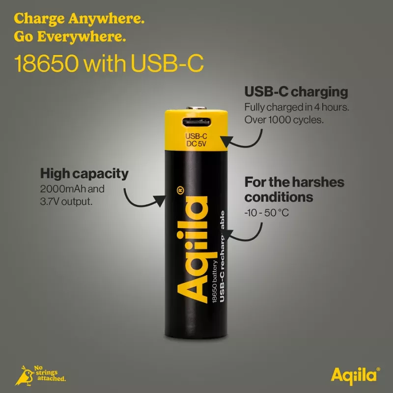 AQIILA AQ18018650398C1 USB-C oplaadbare NiMH-batterij, 1,2 V, 1 st.