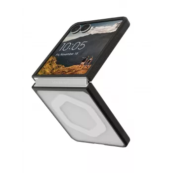 UAG Mouve Hoesje met magneetmodule voor Samsung Galaxy Z Flip8, Ice (transparant)/zwart 214561114343