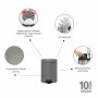 Brabantia NewIcon 5L pedaalemmer, Mineral Concrete Grey