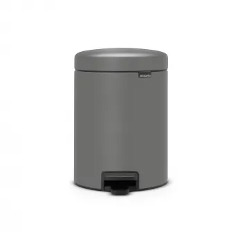 Brabantia NewIcon 5L pedaalemmer, Mineral Concrete Grey