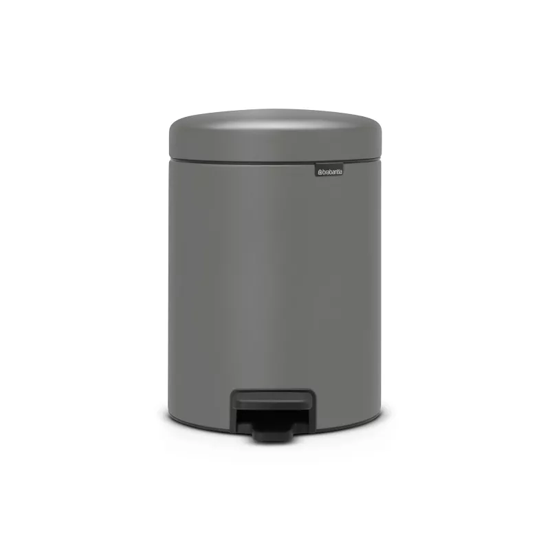 Brabantia NewIcon 5L pedaalemmer, Mineral Concrete Grey