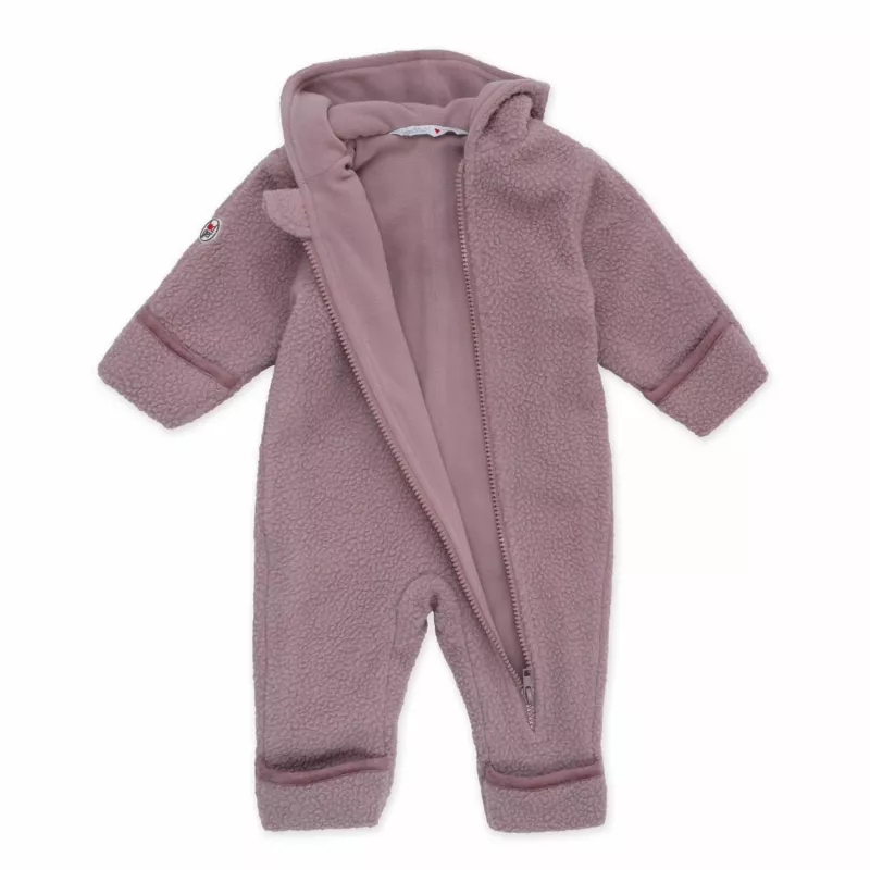 Lodger Skier Teddy baby romper, maat 62, rosé