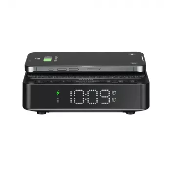 AIWA CR-30/BK digitale wekker met LED-display, FM/PLL-radio, zwart