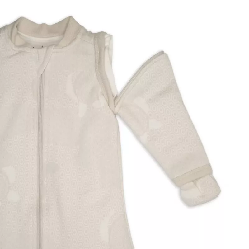 Lodger Hopper Matcha Turtle babyslaapzak met afneembare mouwen, berk, 50/62