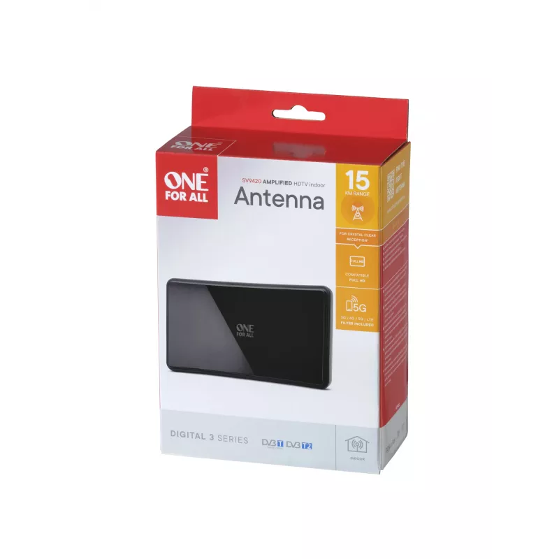 One For All DVB-T2 gebogen antenne 5G zwart SV9420-5G