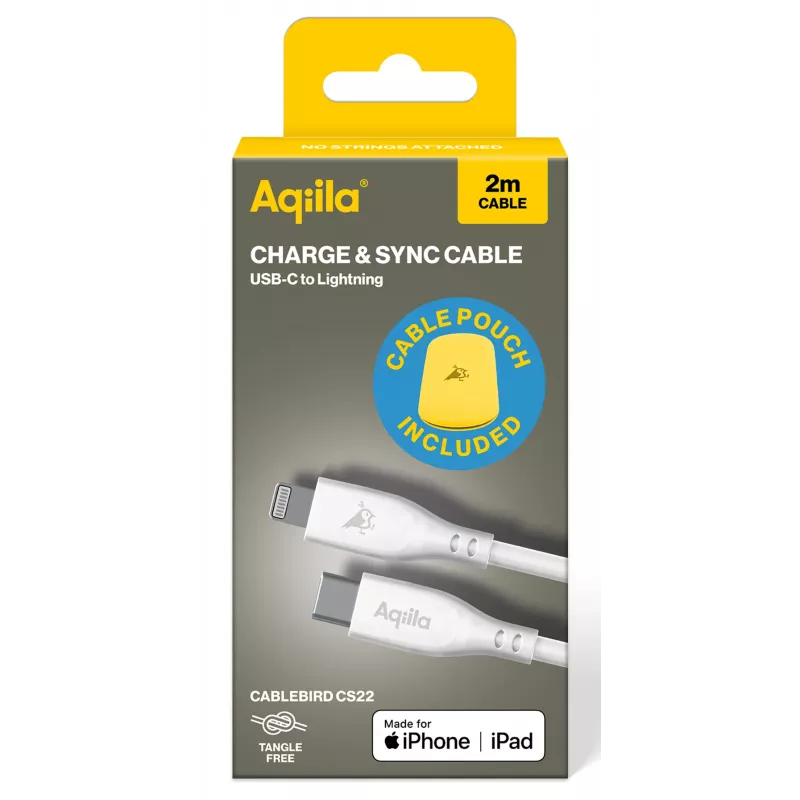 AQIILA 4SI843 USB-C naar Lightning laad- en synchronisatiekabel 2m 60W PD AQCBPBIC4SI843