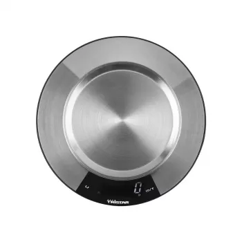 Tristar KW-2453 digitale keukenweegschaal met RVS kom, 5 kg capaciteit, 1 g nauwkeurigheid, LCD-display, tarrafunctie, zilver