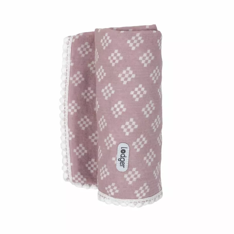 Lodger Swaddle Tribe mousseline puckdoek 120x120 cm roze