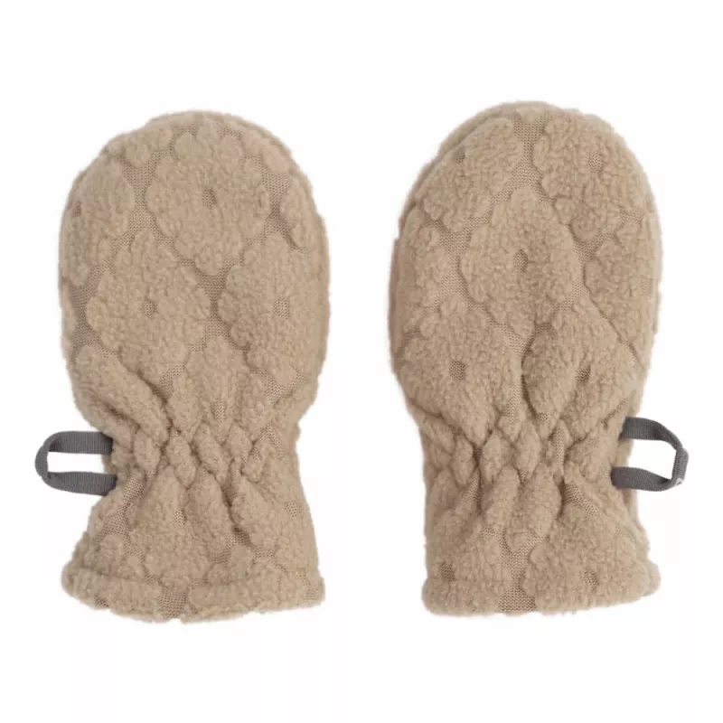 Lodger Mittens Folklore fleece baby-wantjes, beige, 12-24 maanden