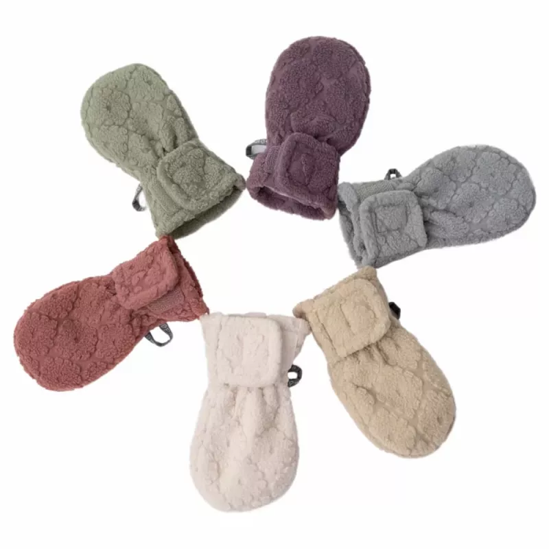 Lodger Mittens Folklore fleece baby-wantjes, beige, 12-24 maanden