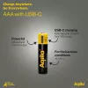 AQIILA AAA NiMH accu's met USB-C, 1,2 V, 600 mAh, 4-pack AQ60AAA374C4