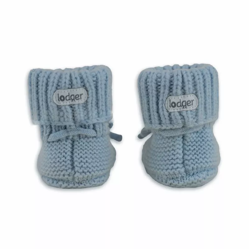 Lodger Slipper Merino Wool babyschoentjes, Blue Fogg, 6-12 maanden