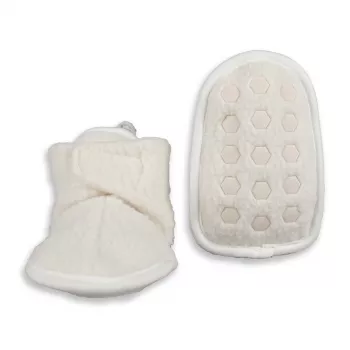 Lodger Slipper Teddy babyschoentjes, Cloud Dancer, 12-18 maanden