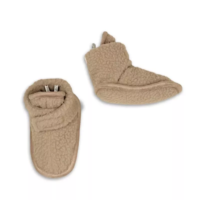 Lodger Teddy babypantoffels beige 6-12 maanden