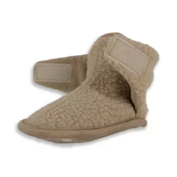 Lodger Teddy baby huisschoenen, beige, 12-18 maanden, antislipzool, zachte fleece