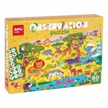 AGIPA Junior observatiepuzzel De Savanne, 60 stukjes, kartonnen doos, 4+ jaar 19221