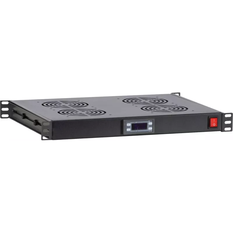 DS-IT 19 inch ventilatoreenheid met 4 ventilatoren en thermostaat (DS-FT1U4TM)