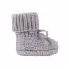 Lodger slipper Merino Wool baby booties, stone, 0-6 maanden
