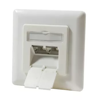 DSIT DC-Wall-In-STP6-I inbouw Cat. 6 afgeschermde dubbele RJ45-contactdoos, ivoor