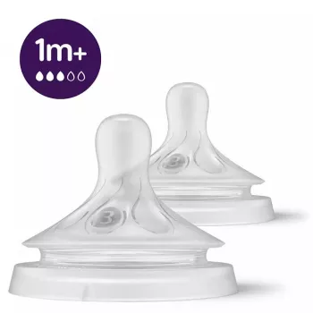 Philips Avent Natural Response siliconen speen middelste flow 1M+ (2 stuks)