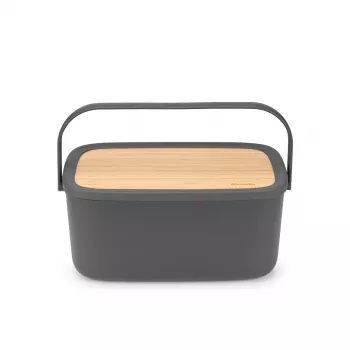 Brabantia Roll Top Broodtrommel, Mat Donkergrijs, 2-brood capaciteit, Staal
