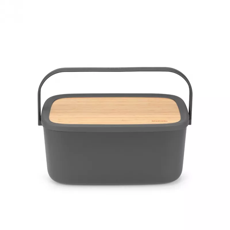 Brabantia Roll Top Broodtrommel, Mat Donkergrijs, 2-brood capaciteit, Staal