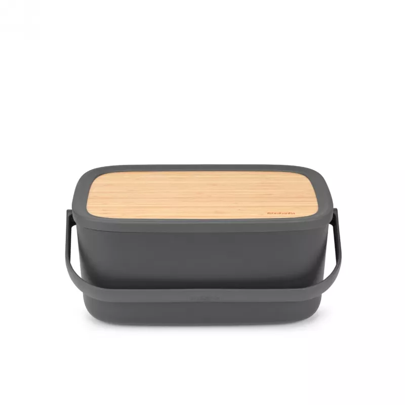 Brabantia Roll Top Broodtrommel, Mat Donkergrijs, 2-brood capaciteit, Staal