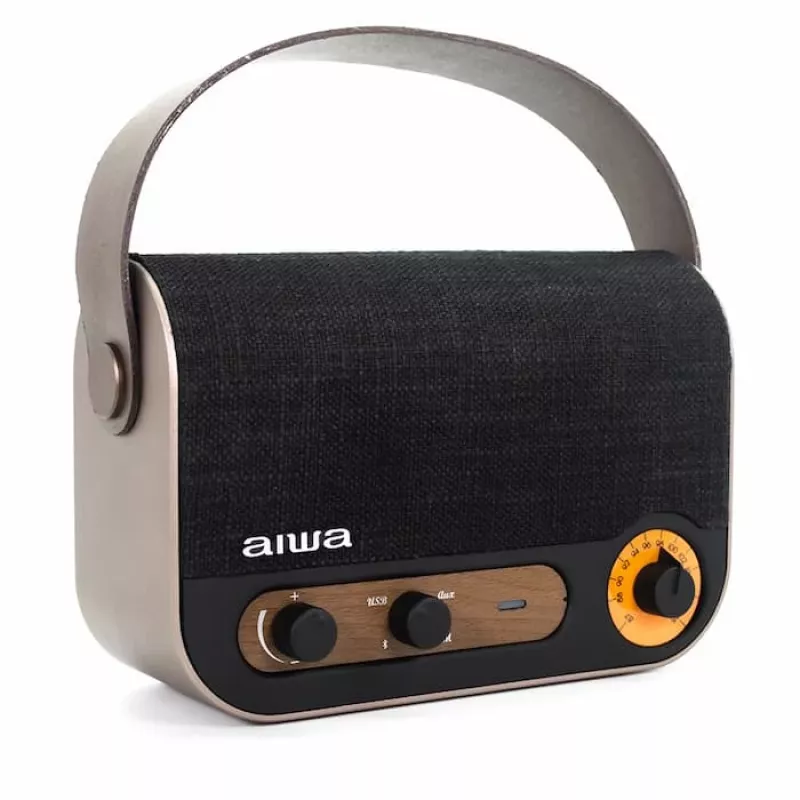 AIWA RBTU-600 draagbare Bluetooth-radio met FM, USB, AUX-in, MicroSD, oplaadbare accu