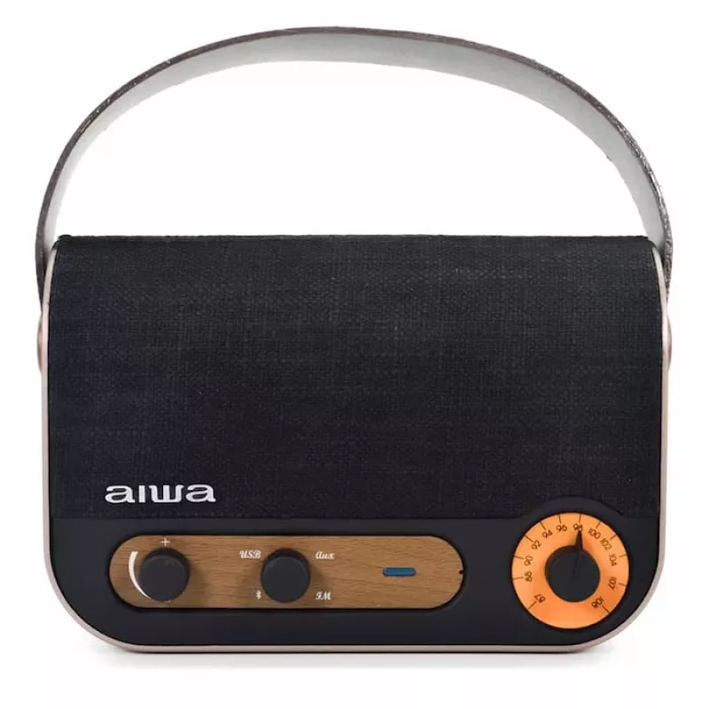 AIWA RBTU-600 draagbare Bluetooth-radio met FM, USB, AUX-in, MicroSD, oplaadbare accu